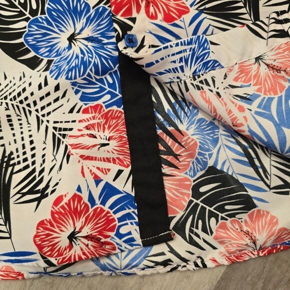 Men’s Shirt Size XL Hawaiian Button Up SHort Sleeve Red White Blue - Picture 3 of 5